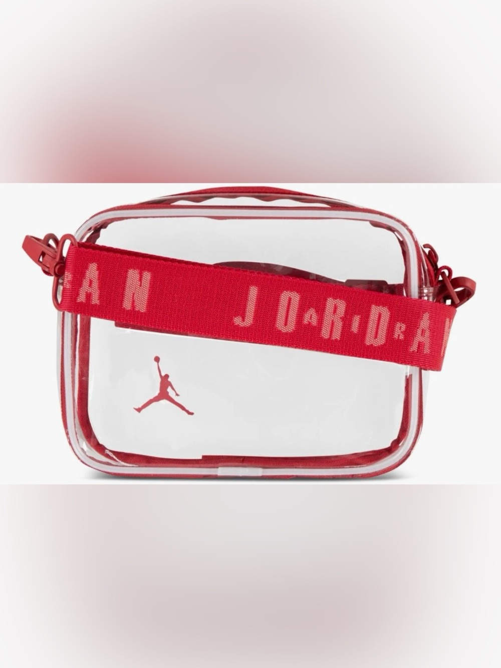 NIKE Air Jordan Jumpman Clear Stadium Crossbody Bag Gym Red NWT